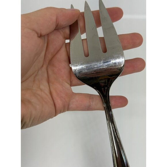 Classic Heavy Duty 9.5" Stainless Steel Serving Fork Silver Metal Flatware Retro - Picture 4 of 5